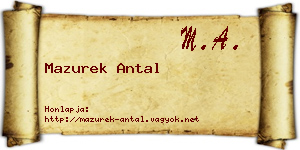 Mazurek Antal névjegykártya